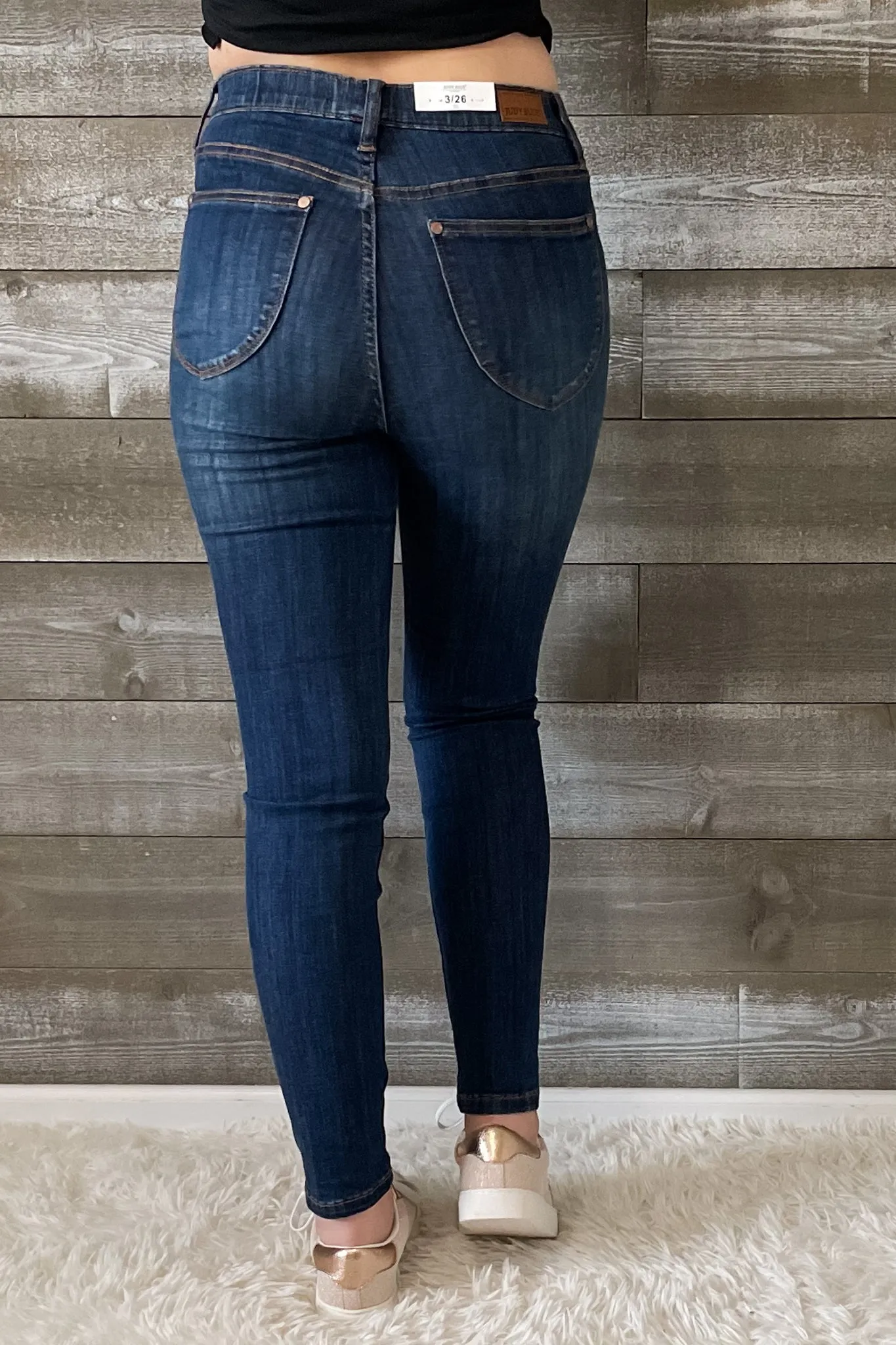 Judy Blue High Waist Patch Pocket Pull On Skinny Jeans