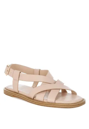 Kapaka Real Leather Flat Gladiator Sandals