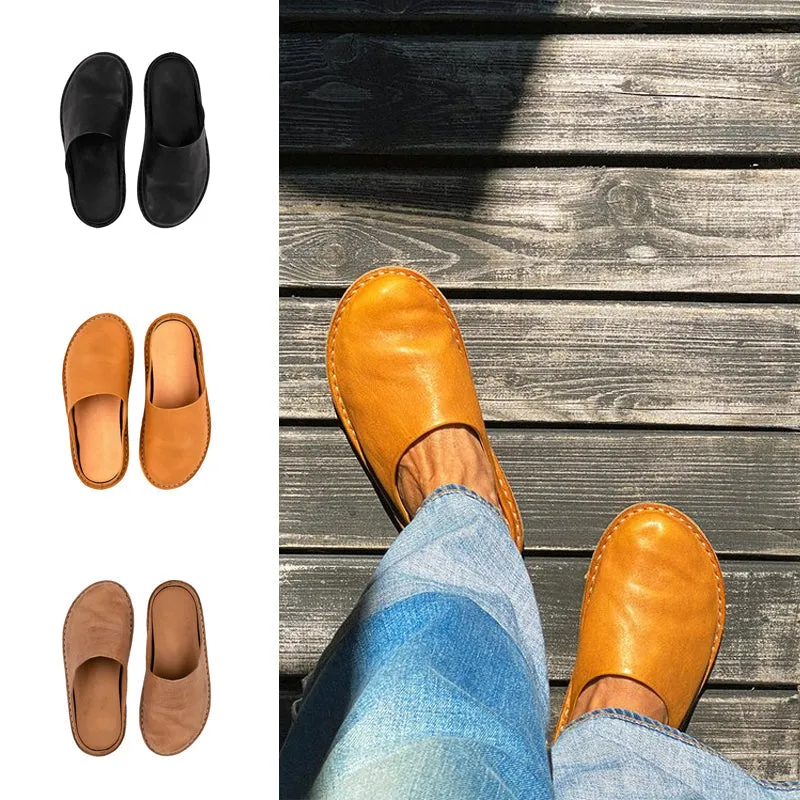 Leather Summer Slipper Sandals