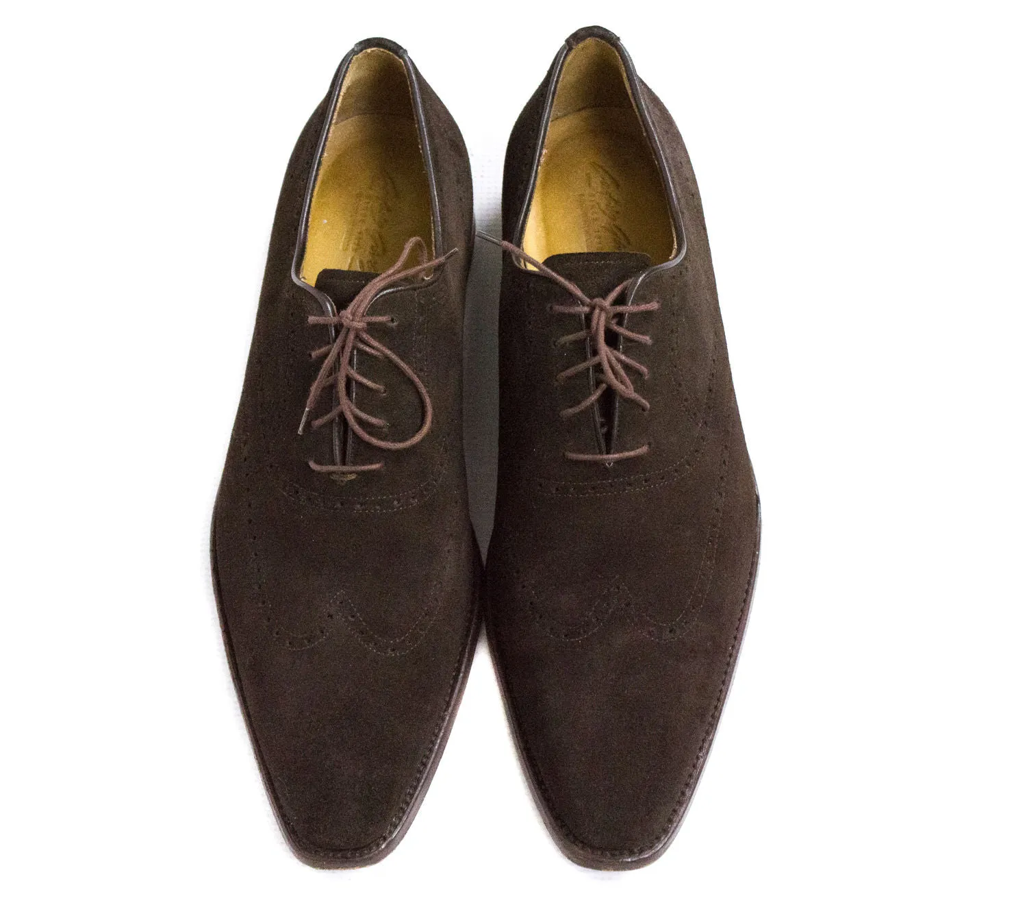 Ludwig Gortz Suede Wingtip Brogue Oxford Shoes, US 12, EU 46 UK 11