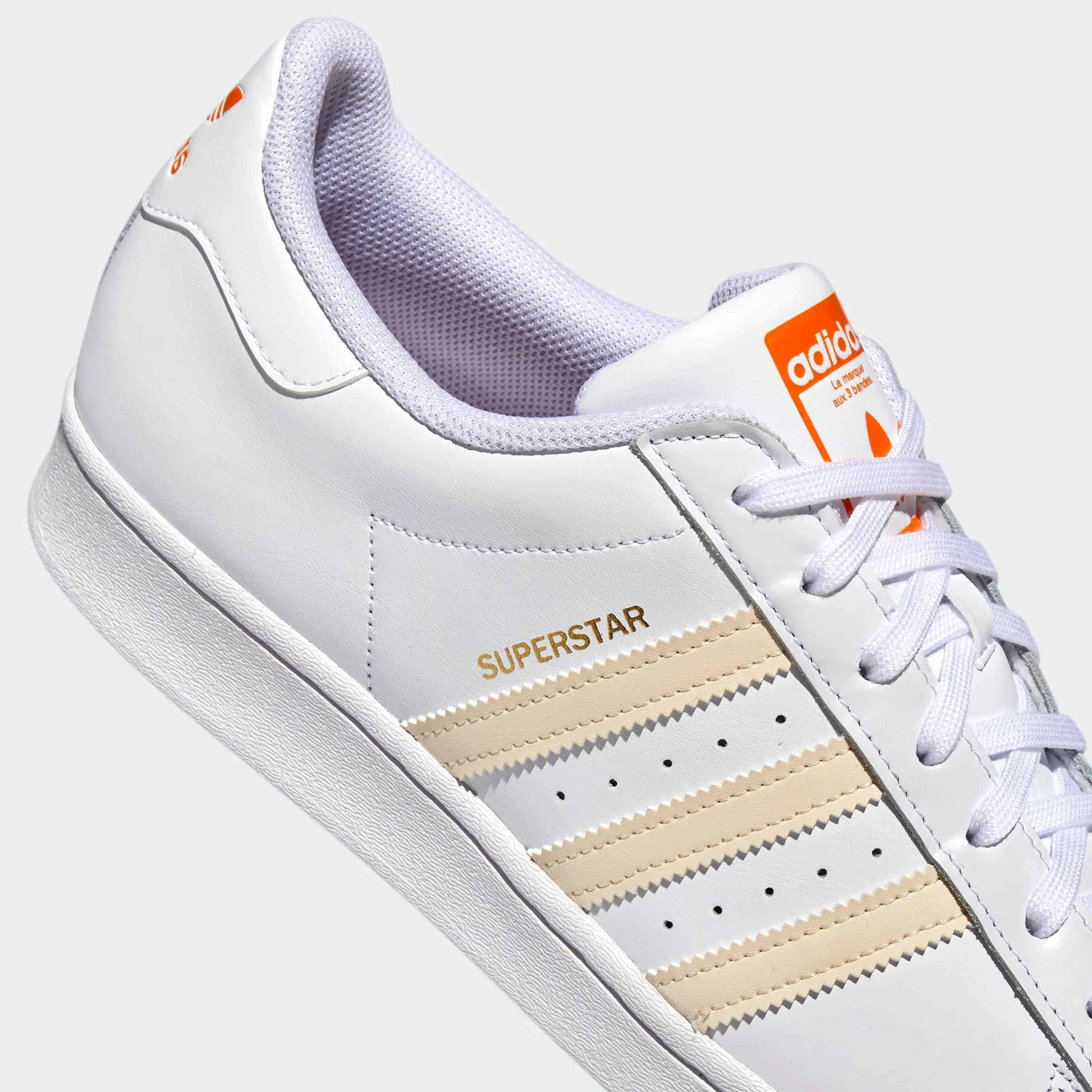 Men's adidas Originals Superstar Shoes White Orange