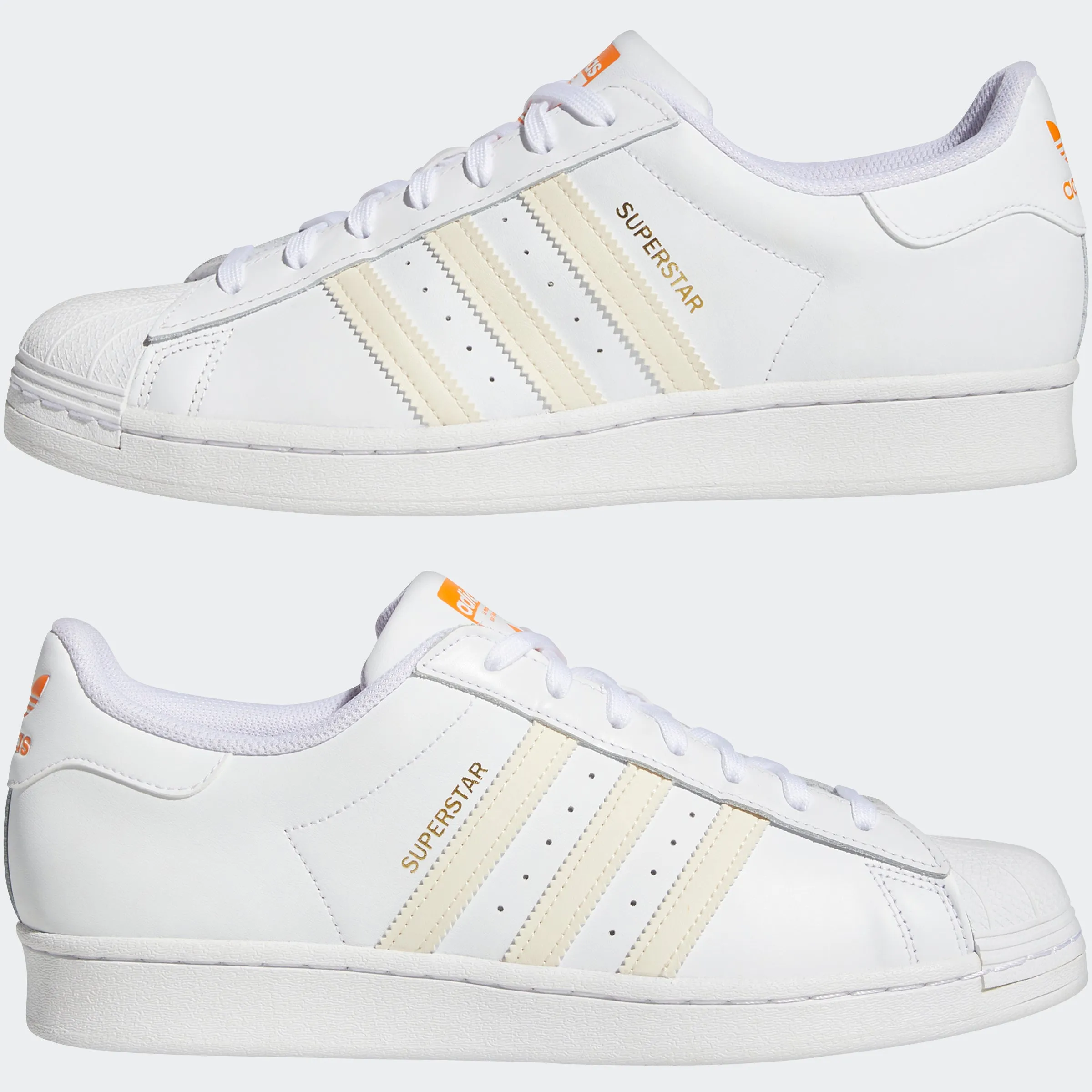 Men's adidas Originals Superstar Shoes White Orange