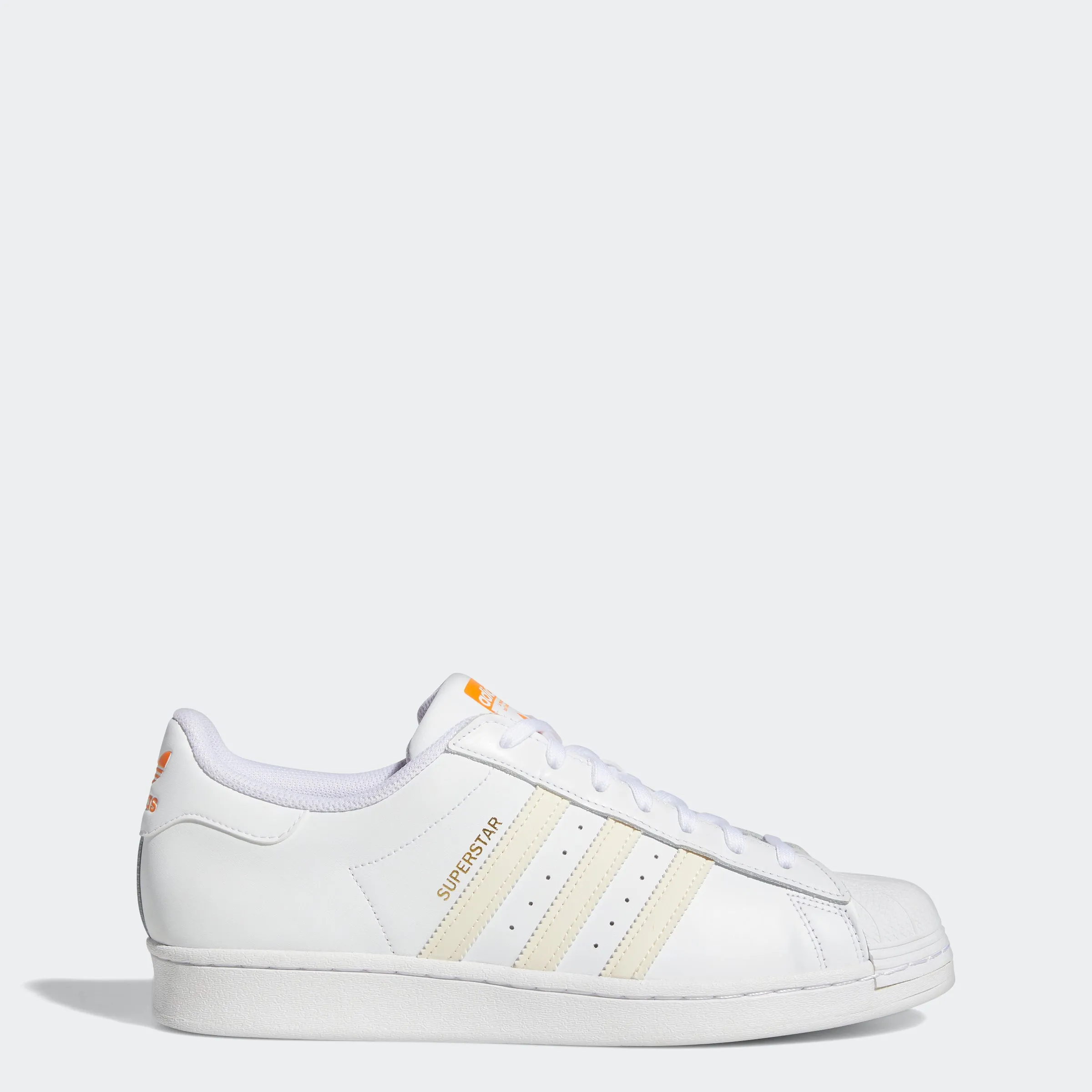 Men's adidas Originals Superstar Shoes White Orange