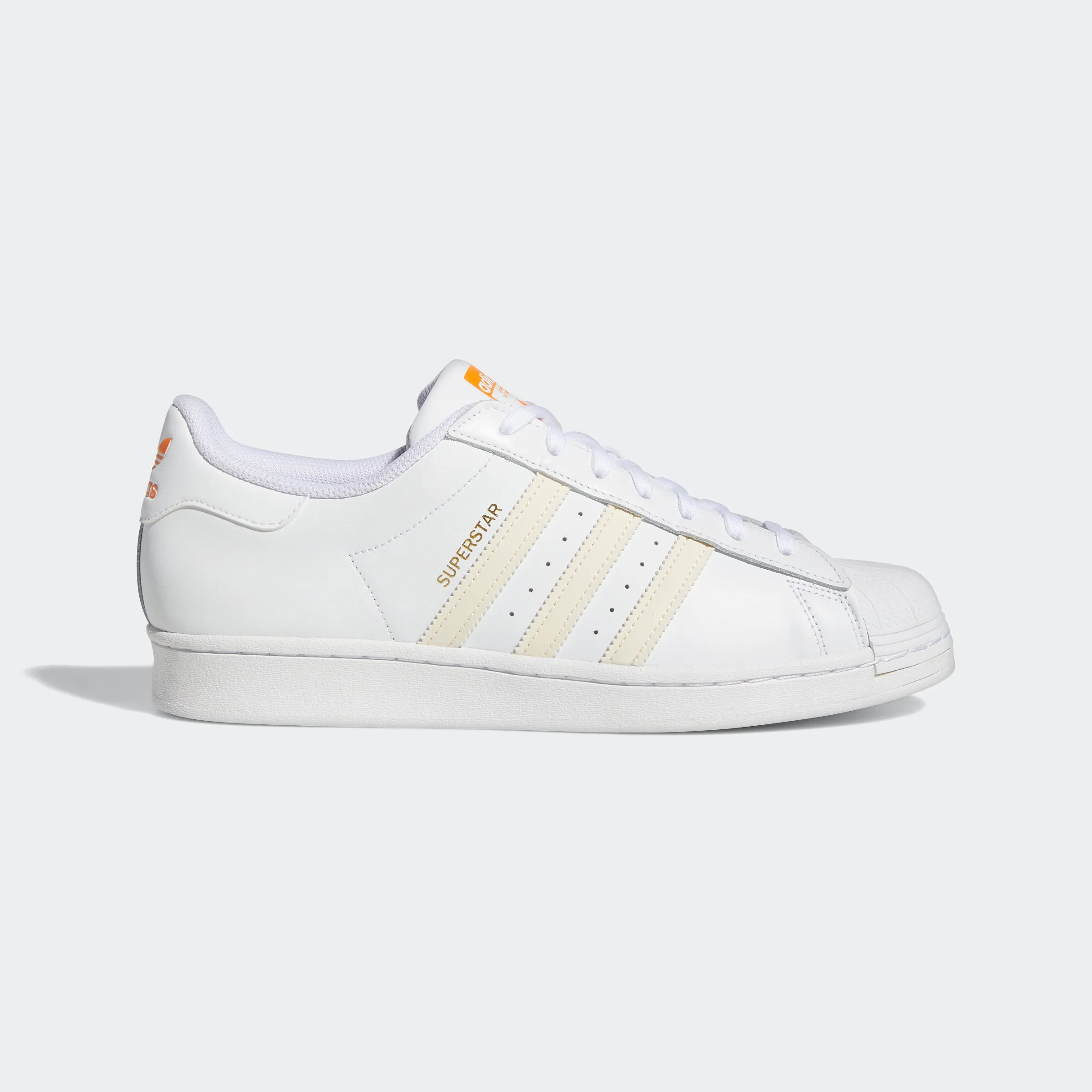 Men's adidas Originals Superstar Shoes White Orange