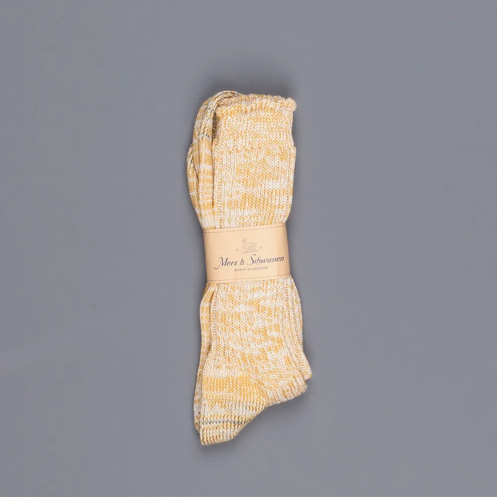 Merz B Schwanen 271 socks 2 thread cotton yellow melange