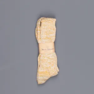 Merz B Schwanen 271 socks 2 thread cotton yellow melange