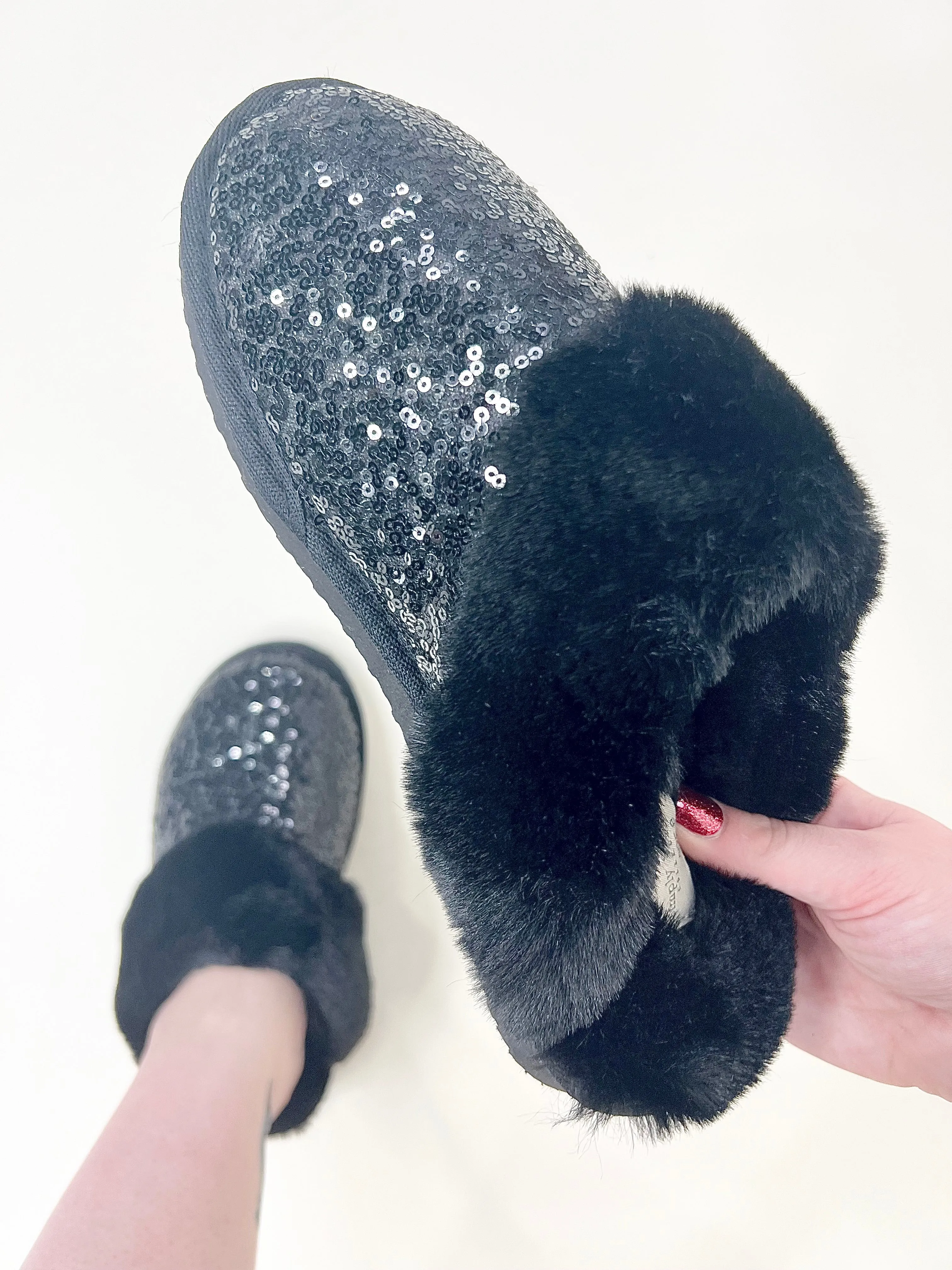 Met Black Simply the Best Felt Slippers