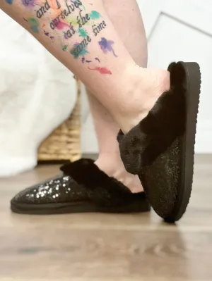 Met Black Simply the Best Felt Slippers