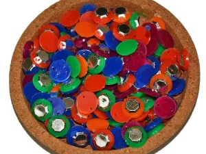 Multicolour Assorted Designer Flat Plastic Beads