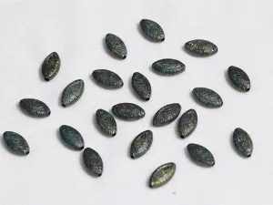 Oxidized Silver Oval Plastic Beads - 15x7 mm