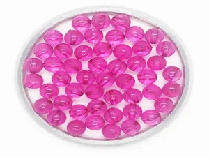 Pink Circular Plastic Beads- 8 mm