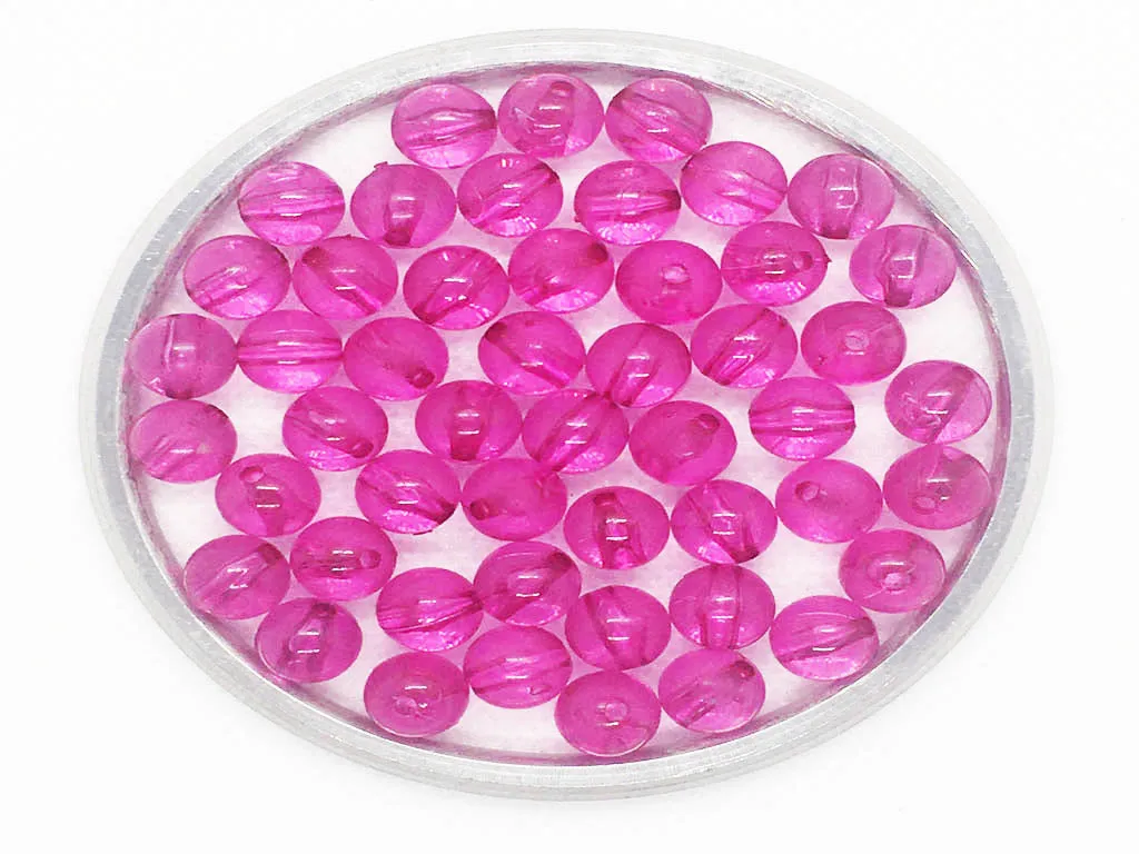 Pink Circular Plastic Beads- 8 mm