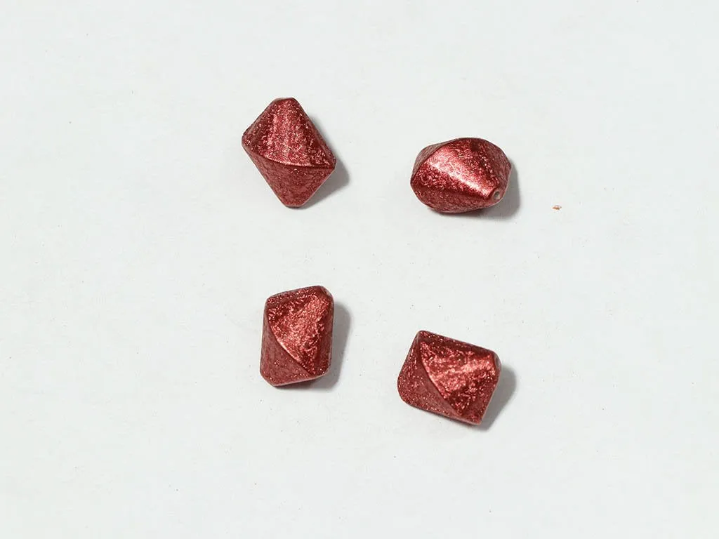 Red Designer Uneven Plastic Beads - 14 mm