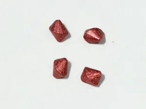 Red Designer Uneven Plastic Beads - 14 mm