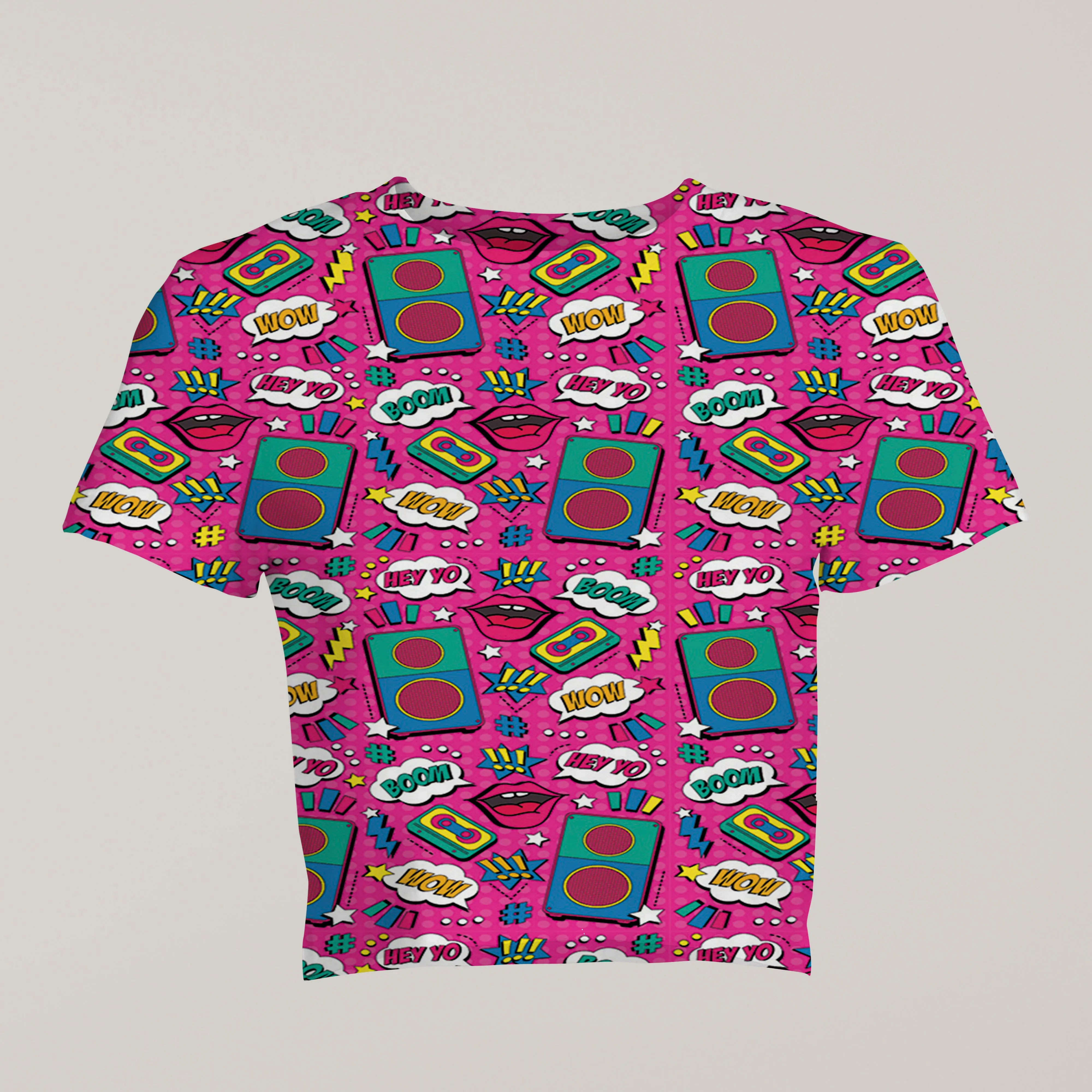 Retro Pop Art Print Crop Top