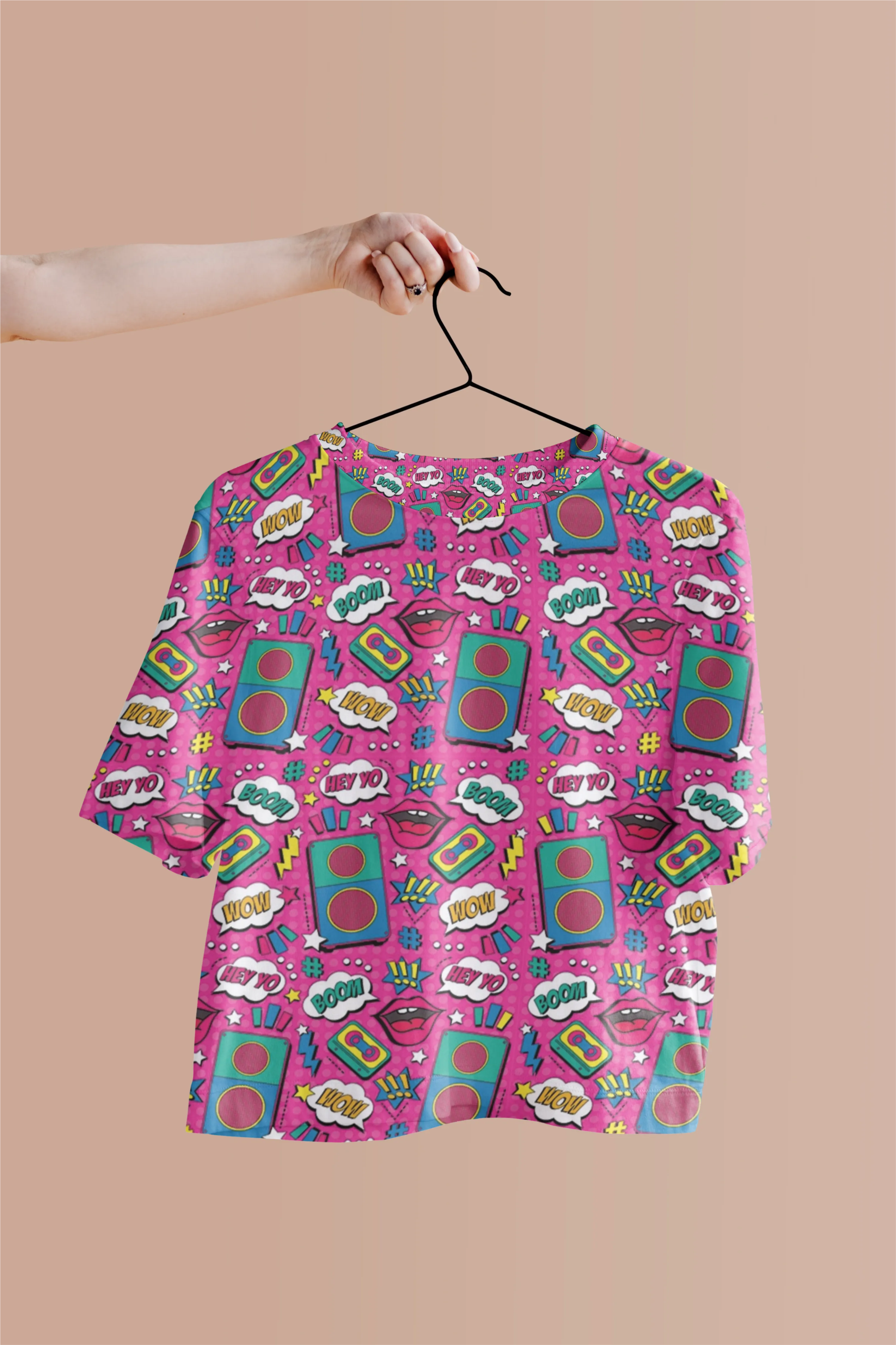 Retro Pop Art Print Crop Top