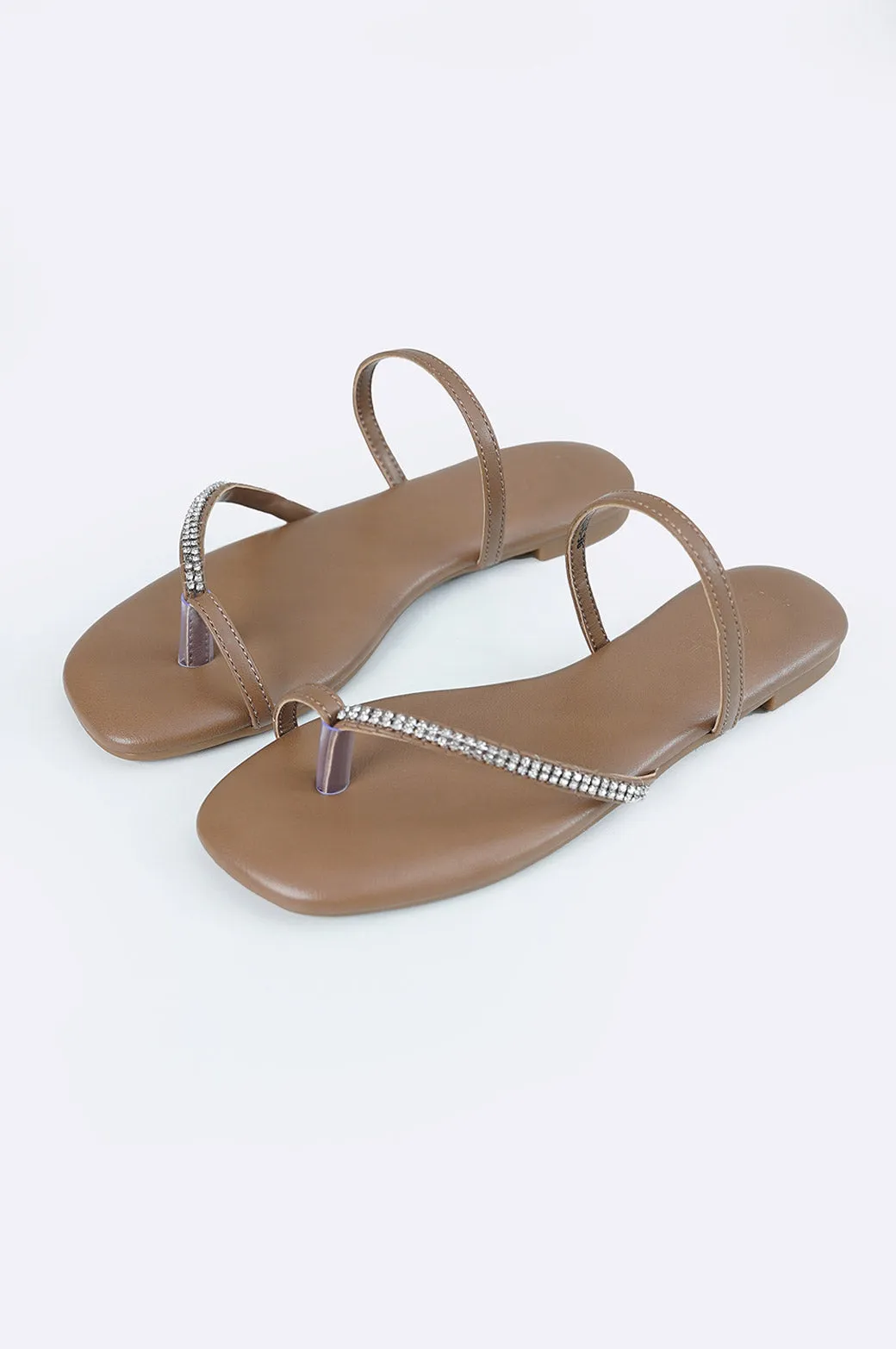 SLIDES WITH CRYSTAL STRAP