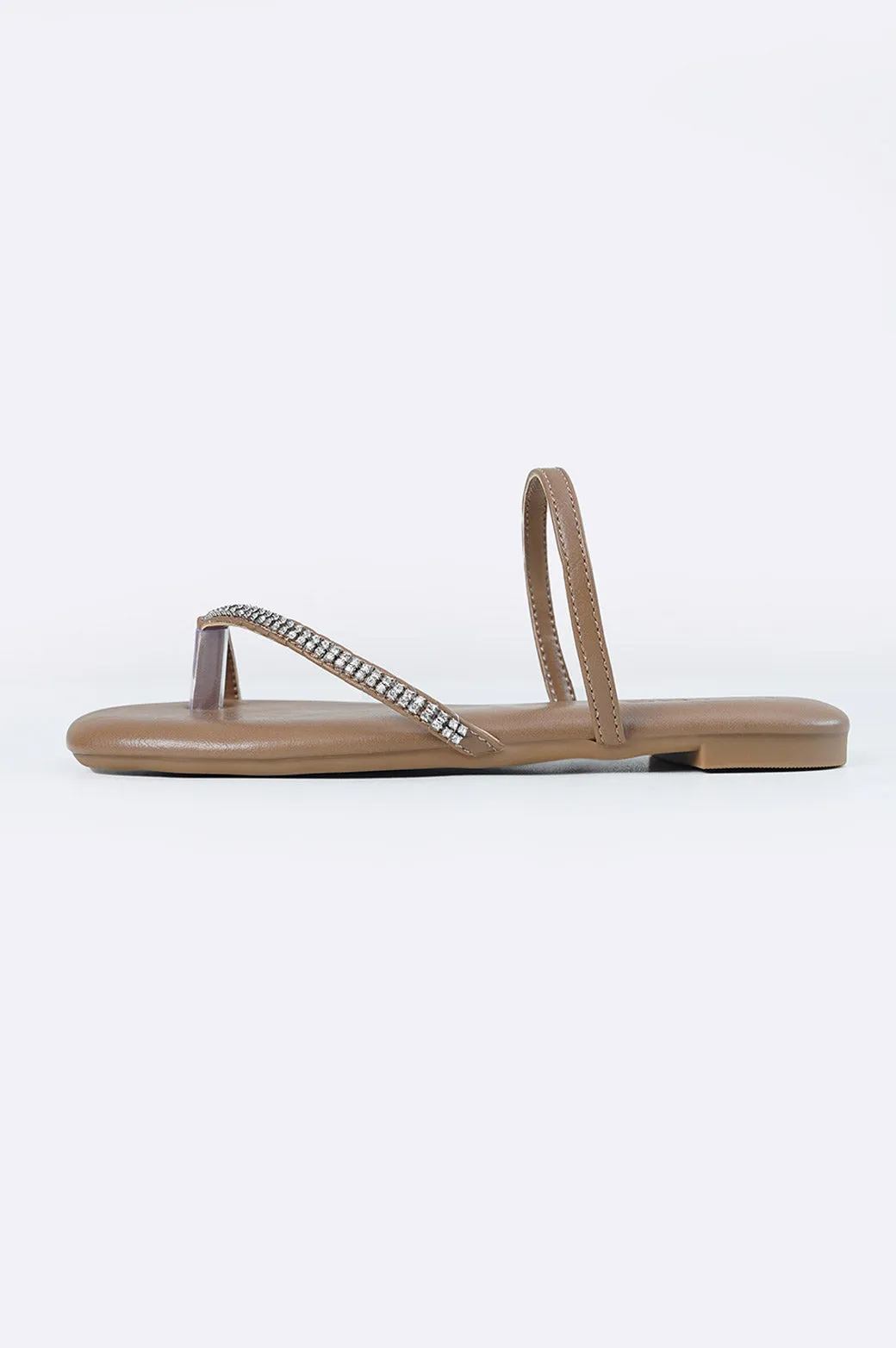 SLIDES WITH CRYSTAL STRAP