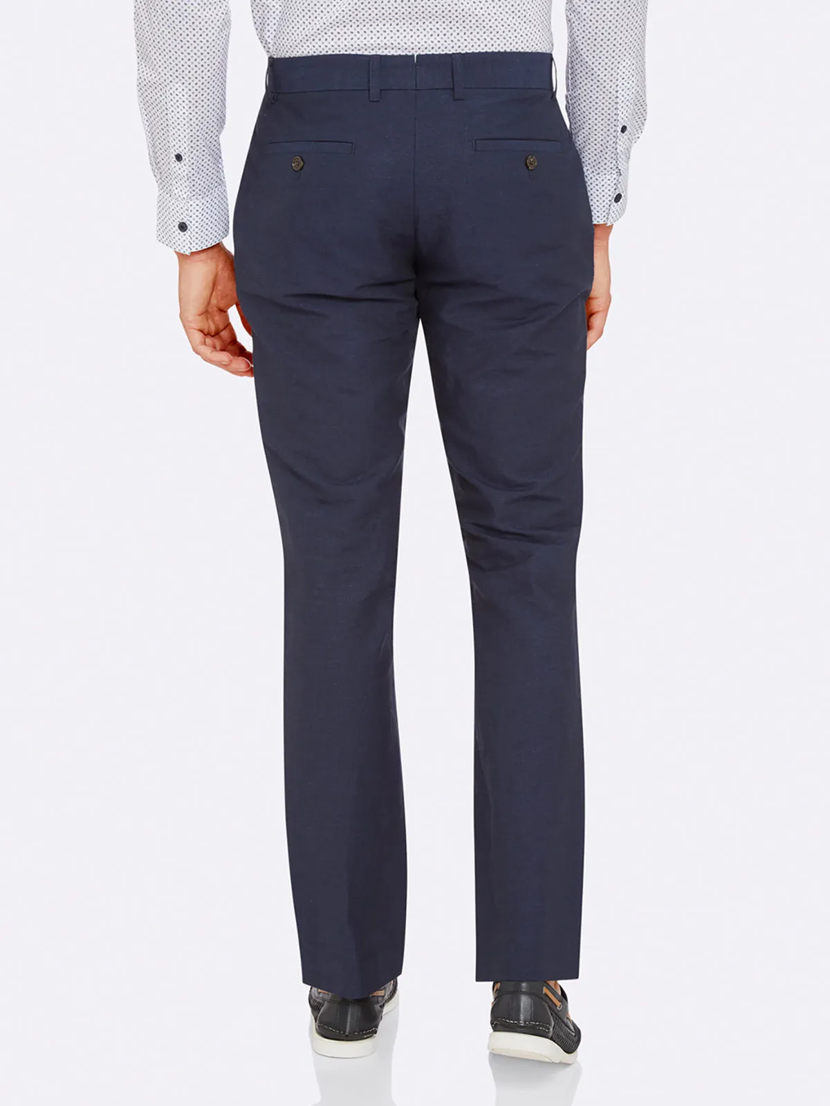 Slim Leg Cotton Linen Trousers