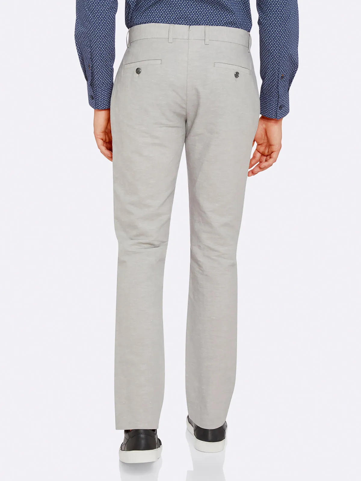 Slim Leg Cotton Linen Trousers