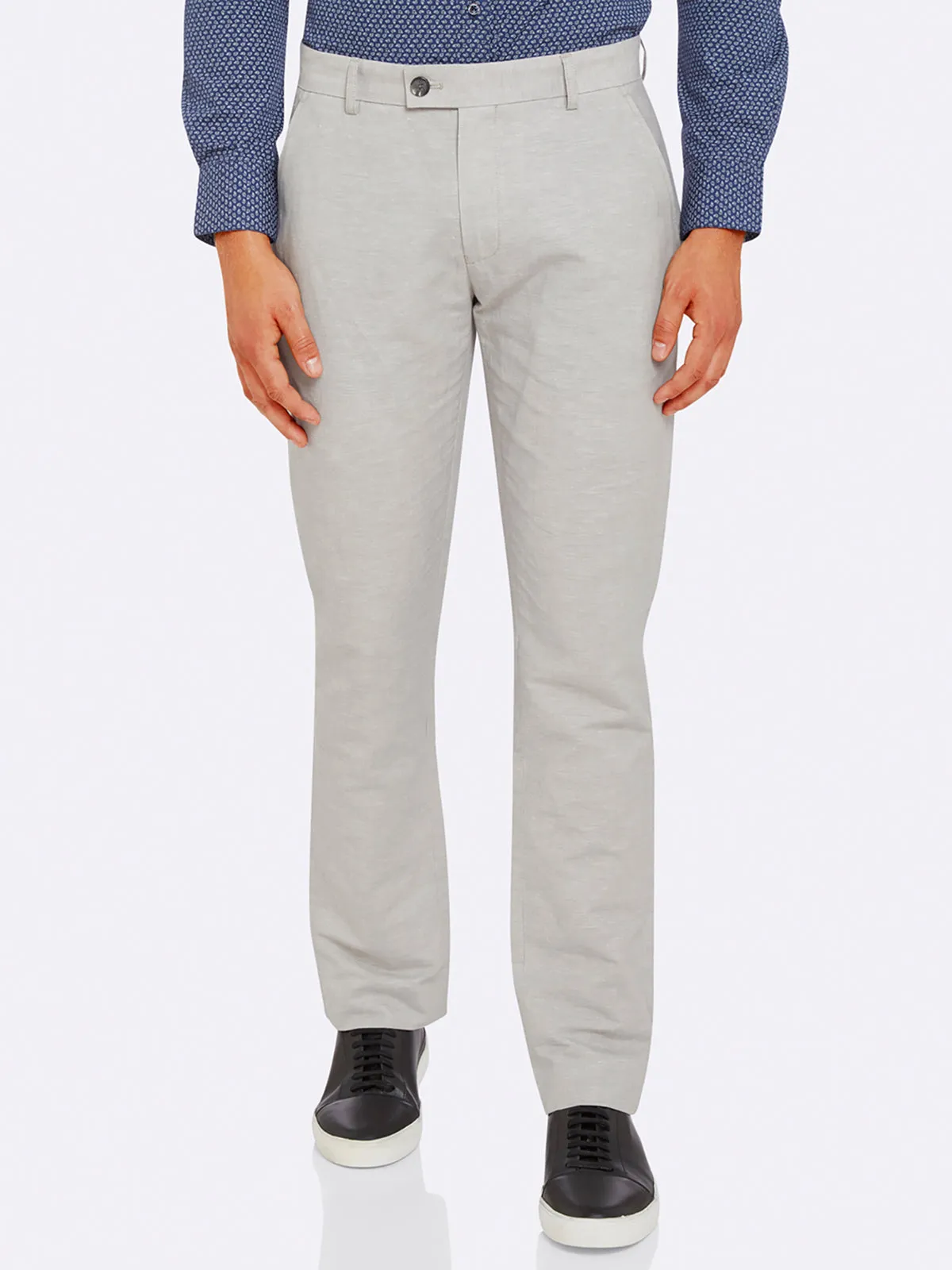 Slim Leg Cotton Linen Trousers