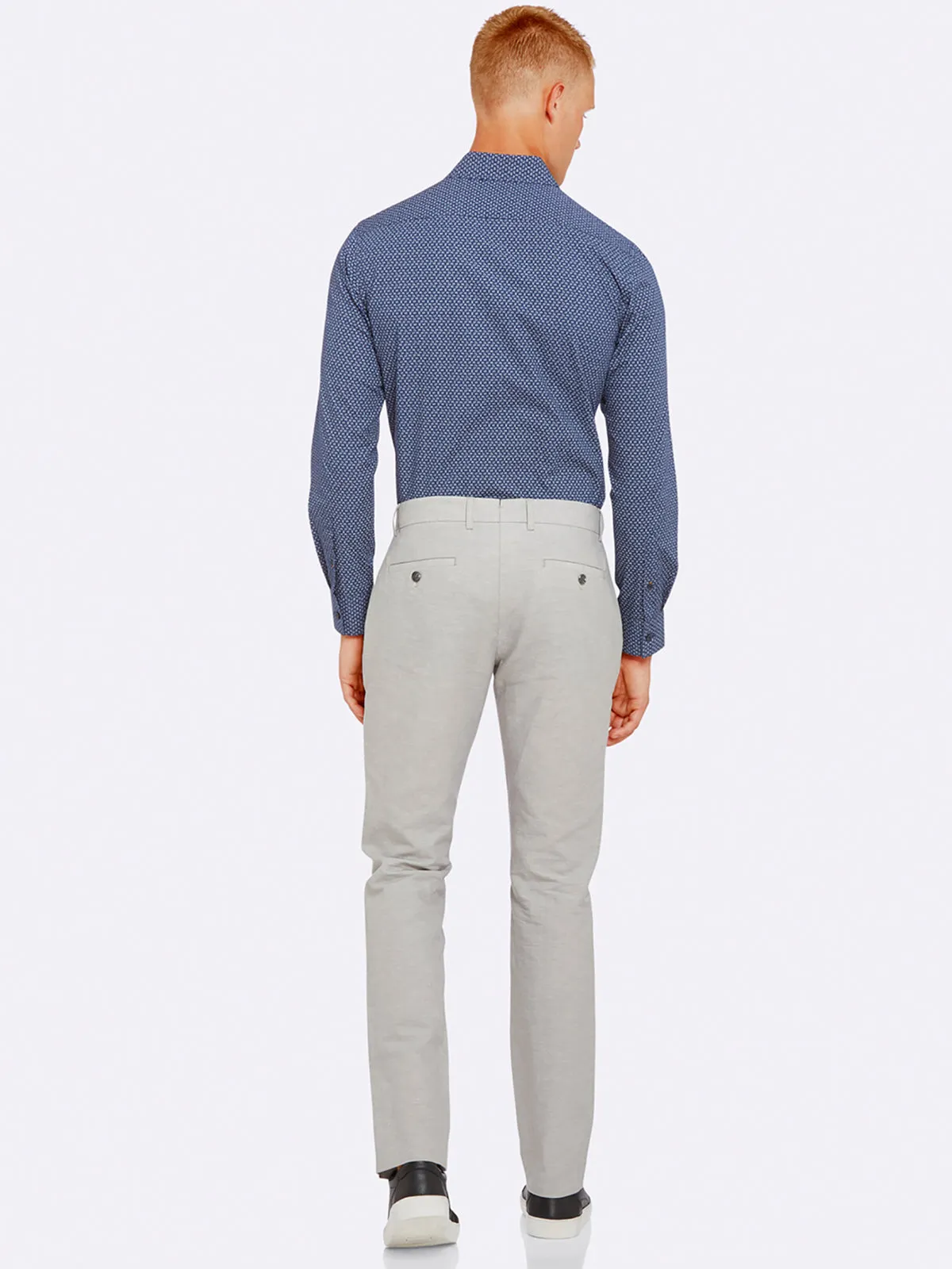 Slim Leg Cotton Linen Trousers