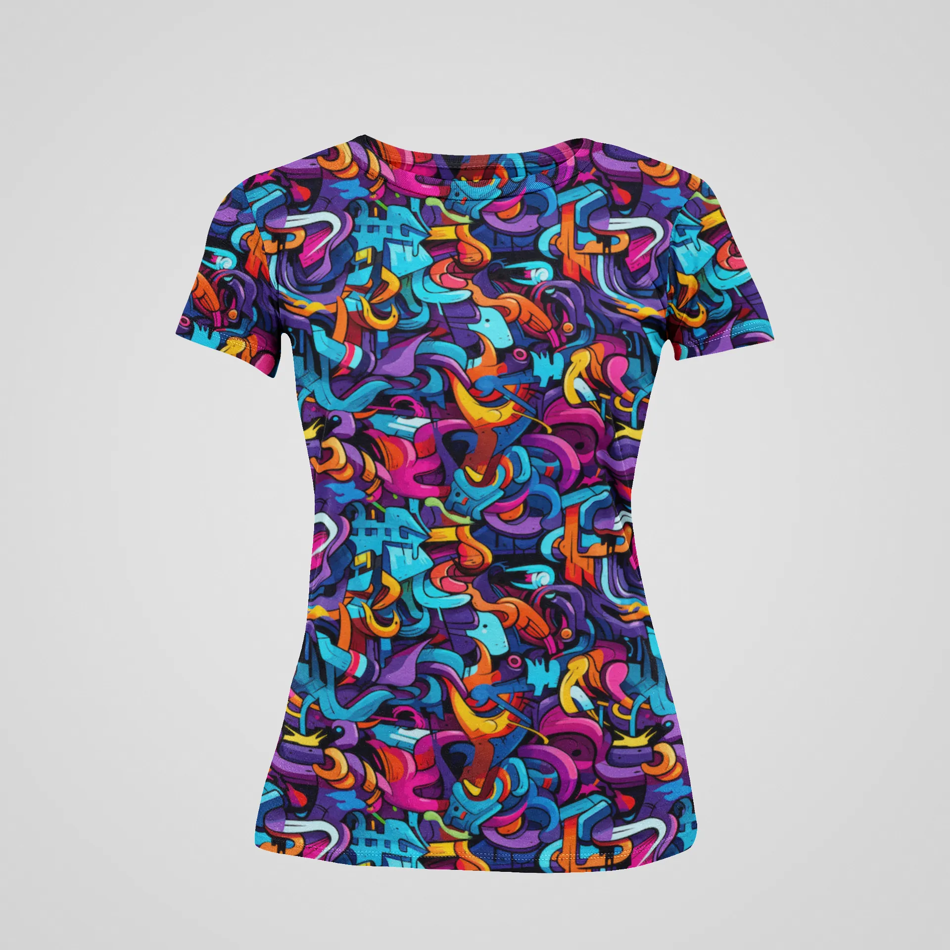 Street Art Style Women's All-Over Printed Tee