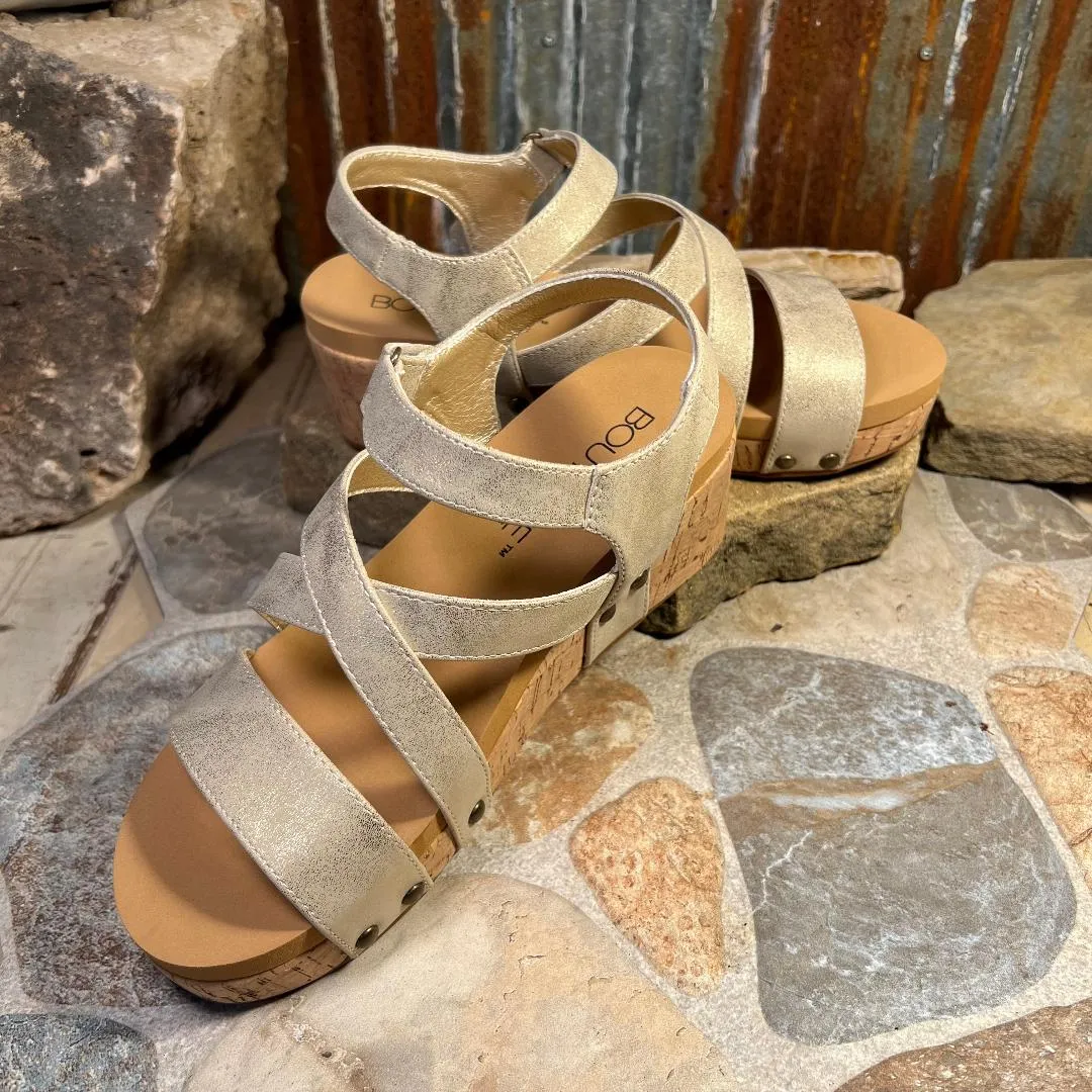 Sun Down Gold Wedge/Sandal