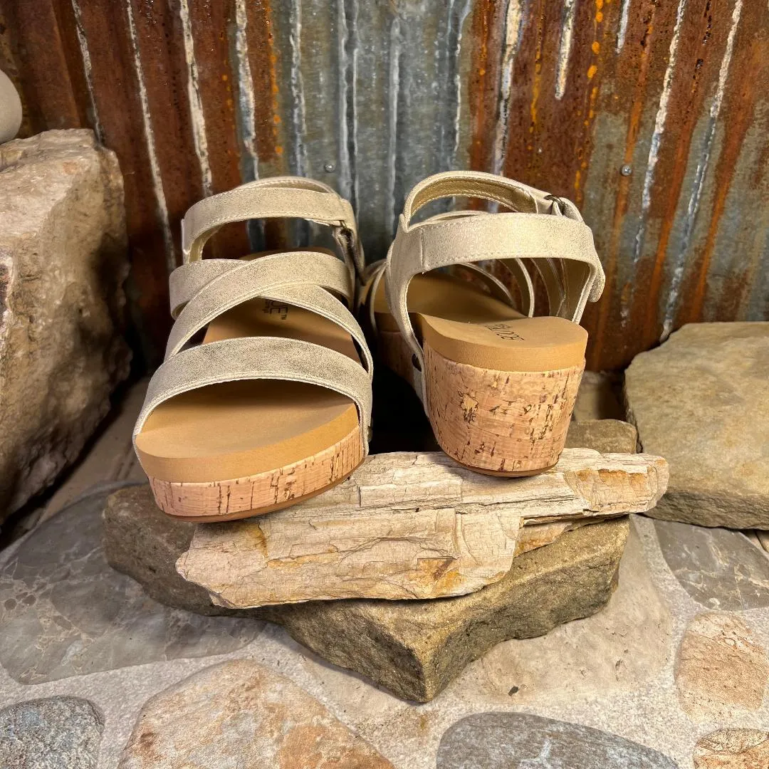 Sun Down Gold Wedge/Sandal