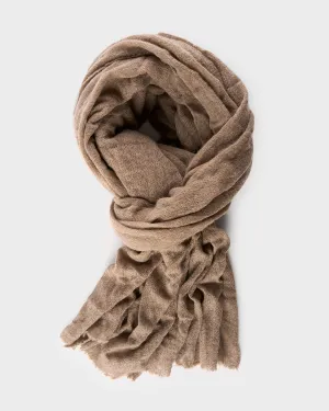 Taupe Raw Edge Cashmere Scarf