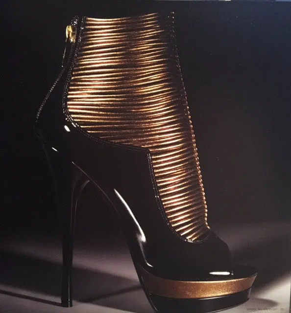 Versace - Gold back Zip Strappy platform sandals - IT 39