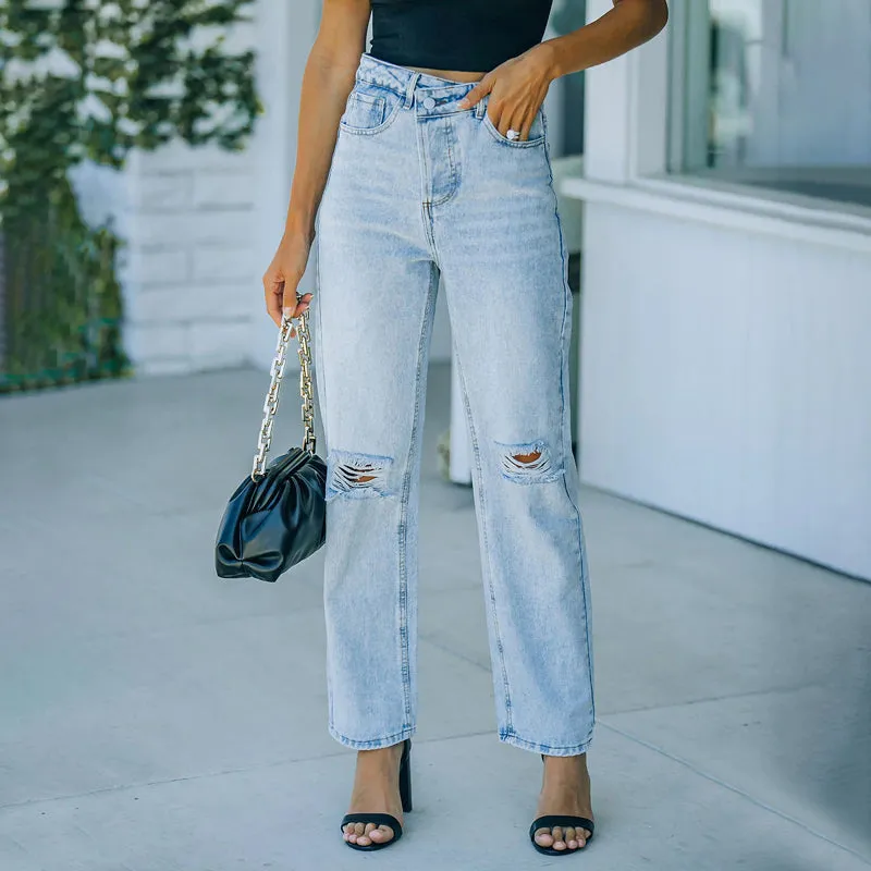 Vintage Ripped Wide Leg Jeans | CozyCouture®