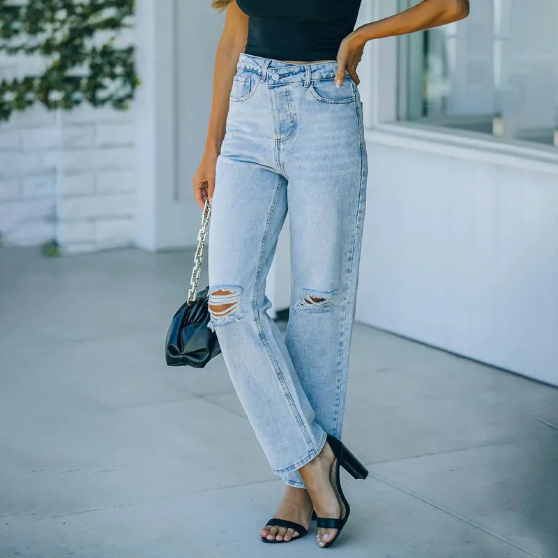 Vintage Ripped Wide Leg Jeans | CozyCouture®