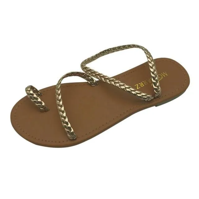 Women Shoes Sexy Sandals Ladies Strappy Gladiator Low Flat Heel