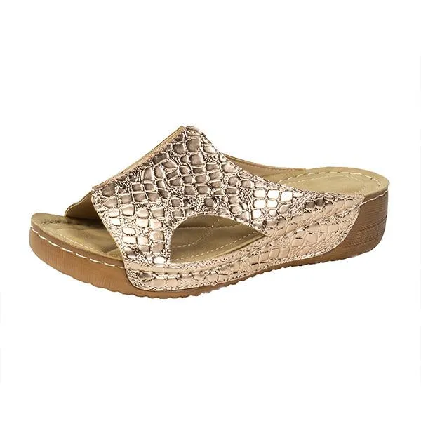 Women's Stone Pattern Fashion Thick Soled Slippers 02196794S
